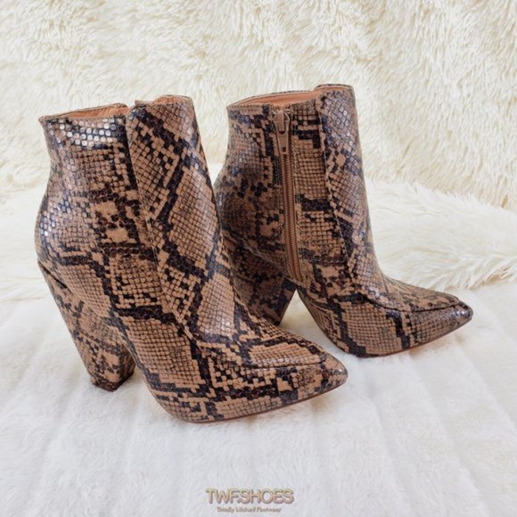 Mata Shoes | Shoes | Vibes Cream Snake Print Western Modern  Vibes Brown Snake Print 4\